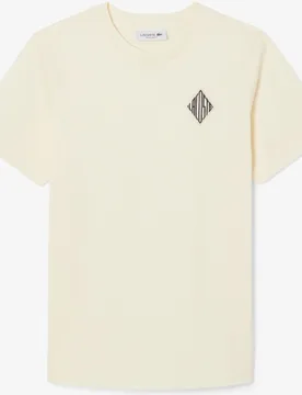 Camiseta de mujer de algodón con insignia - Lacoste - FashionsVida