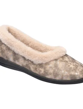 Kuschel-Hausschuh-Ballerina „Birgit“ beige 42 Damen - wonderwalk Home - FashionsVida