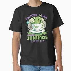 Junimos Green Tea Cute Stardew Valley Videogame Gift t shirt for Gamer Short sleeve Graphic Clothes Cartoon tee S-6XL