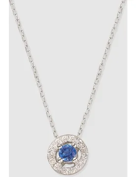 Colgante Luzz de oro blanco, diamantes y zafiro - El Corte Inglés - FashionsVida