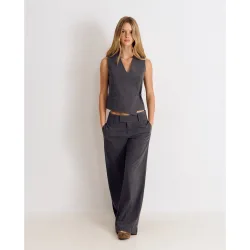 Pantalón recto de mujer wide leg