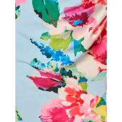 Vestido floral con efecto pintura con escote asimétrico