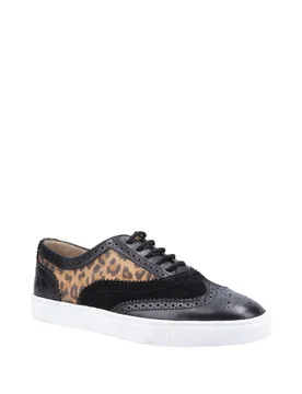 Women's 'Tammy' Leather Lace Trainers in Black Size: 4 - Black - Size: 4 - Hush puppies - FashionsVida