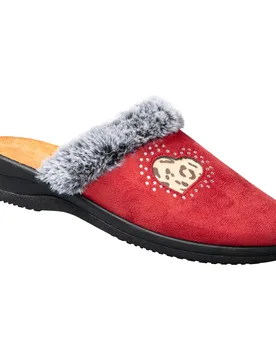 Hausschuh-Pantolette „von Herzen“ rot 40 Damen - wonderwalk Home - FashionsVida