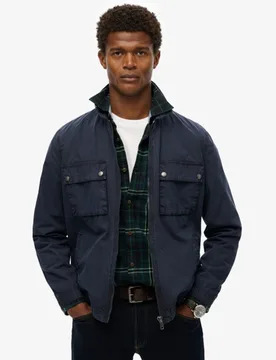 Superdry Men's Essentials Jacke mit Reißverschluss Marineblau - Größe: L - 99.99 - FashionsVida