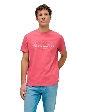T-shirt à Manches Courtes 21011459 Dark Pink S - Salsa Jeans - FashionsVida