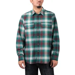 Avenir Gradient Flannel Overshirt Green Check L Herren