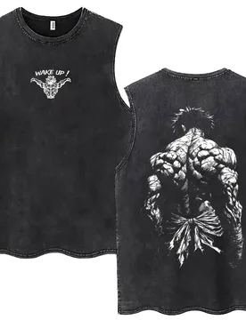 Anime Baki Hanma Vintage Washed Tank Tops Men Women Manga Oversized Sleeveless Vest T Shirts Men's Casual Retro Cotton T-shirts - Aliexpress - FashionsVida