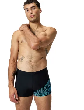 Medley Logo Swimming Boxer Black / Picton Blue UK 38 Men - Speedo - FashionsVida