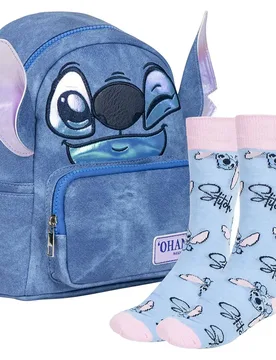 Ensemble Sac à Dos Décontracté Et Chaussettes Design Pk7938 Stitch 3.5l Blue / Pink One Size unisex - Cerda Stitch - FashionsVida