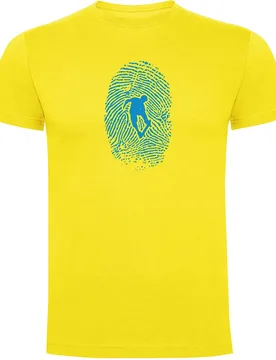 T-shirt à Manches Courtes Skateboarder Fingerprint Yellow 2XL - Kruskis - FashionsVida