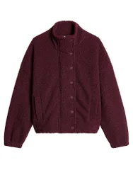 Giacca effetto pelliccia rosso scuro XS