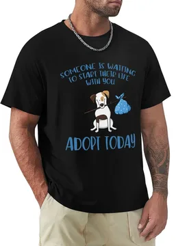 Someone Is Waiting ... Adopt a Dog Today T-Shirt Plus Size Basic Cotton T-Shirt - Aliexpress - FashionsVida