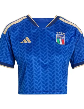 T-shirt à Manches Courtes Domicile Italy 26/27 Cropped Bold Blue S - Adidas - FashionsVida