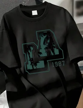 Camiseta de cuello redondo con gráfico de Los Ángeles para adolescentes, camiseta casual suave de verano para niños - Shein - FashionsVida