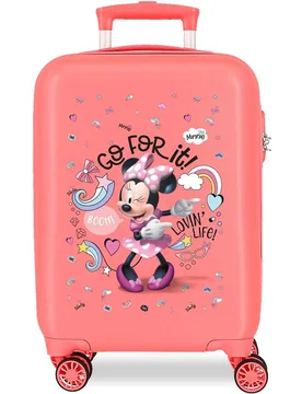 Maleta de cabina minnie loving life rígida 50 cm coral - Disney - FashionsVida