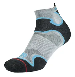 Womens - Ladies Fusion Ankle Repreve Anti Blister Padded - Silver / Kingfisher - Blue - Size Uk 6-8