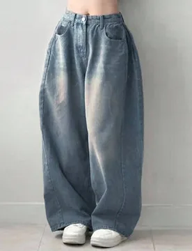 Jeans casuales y versátiles de pierna ancha y bolsillos para mujer XL - Shein - FashionsVida