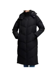 Piumino lungo con cappuccio Donna con zip