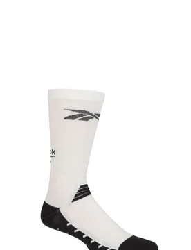 Mens and Women's 1 Pair Technical Recycled Crew Technical Fitness Socks White 4.5-6 UK - White - Size: 4.5-6 UK - Reebok - FashionsVida