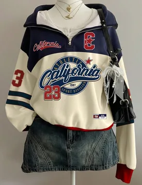 Ropa para adolescentes, moda casual a rayas, sudadera básica casual con cremallera, linda, casual, de punto, minimalista, holgada, floral, corta, oto - Shein - FashionsVida
