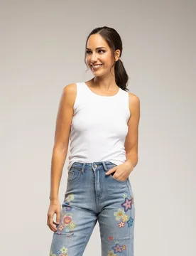 Camiseta de mujer tirantes con alas de strass en la espalda - Tantra - FashionsVida
