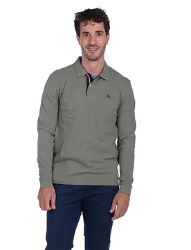 Polo A Maniche Lunghe Qi1ppolo Green L - The Time Of Bocha - FashionsVida