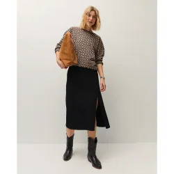 Falda midi de mujer liso