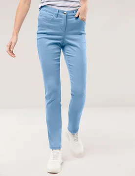 Extraglatt Baumwollhose Slim Fit, Slim Fit#normale Größen#Kurzgrößen#Langgrößen, Farbe Blau, 24, bügelfrei atmungsaktiv Damen - Walbusch - FashionsVida
