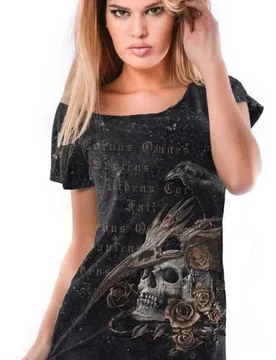 T-Shirt - Corvus Queen Woman's T-Shirt - S bis XXL - für Damen - Größe L - grau - Frauen - female - Alchemy England - FashionsVida