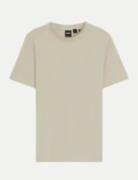 Boss Black Basic T-Shirt Beige M - BOSS - FashionsVida