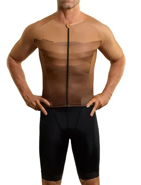 Pro 2.0 Short Sleeve Trisuit Sand M Men - Synergy - FashionsVida