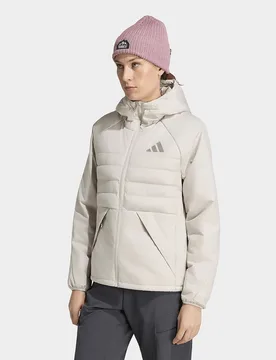 Womens Giacca Con Cappuccio Terrex Multi Climawarm Insulated - Beige, beige beige Donna taglia XL - Adidas - FashionsVida