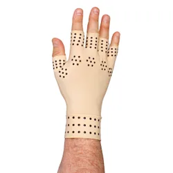 Arthritis Kompressionshandschuhe beige fingerlos magnetisch Java