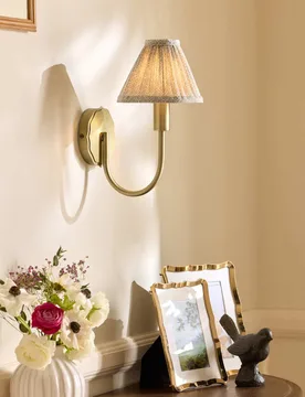 Willowbrook Metal Wall Light Antique Brass - Laura Ashley - FashionsVida