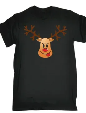 Funny Rudolph Santa Reindeer T-Shirt 100% Cotton O-Neck Short Sleeve Summer Casual Mens T-shirt Streetwear - Aliexpress - FashionsVida