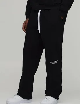 Herren Baggy Fit Bedruckte Jogginghose Black Größe Large - boohooMAN - FashionsVida