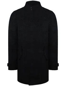 Plain Mens Dark Grey Long Coat - Size X-Large - Ben sherman - FashionsVida
