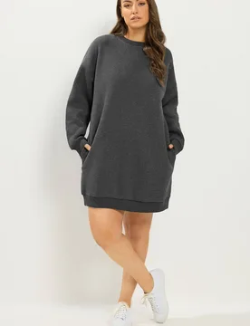 Women's Jumper Mini Dress in Grey Size: 20 - Grey - Size: 20 - Yours - FashionsVida
