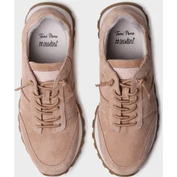 Zapatillas de mujer de serraje con cordones