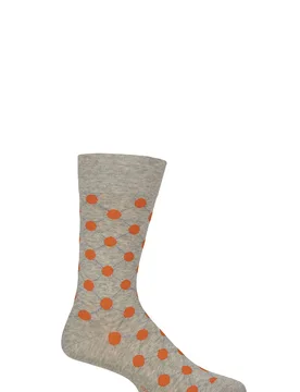 Mens 1 Pair Daybreaker Large Spots Cotton Socks Grey 6.5-11 Mens - Grey - Size: 6.5-11 Mens - Burlington - FashionsVida