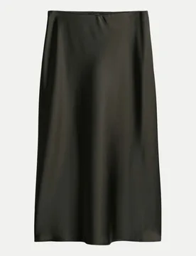 Midi-Satinrock Odini Sleek Schwarz 40 - someday - FashionsVida