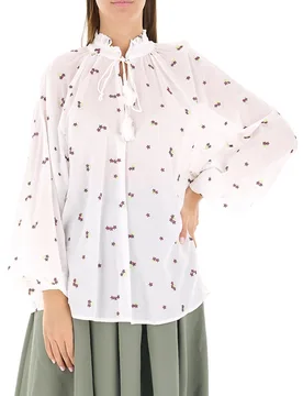 Blusa maniche palloncino BIANCO S - Dixie - FashionsVida