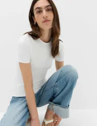 Crew Neck Soft Touch T-Shirt Soft White female