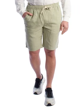 Mens Linen Bermuda Shorts With Drawstring Hs24mbe09 - Green - Size 2xl - inMyHood - FashionsVida