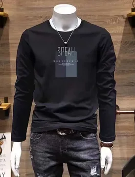 Fashion O-Neck Casual Long Sleeve Printed Letter T-Shirt Men's Clothing Autumn Winter Loose All-match Tops Korean Tee Shirt - Aliexpress - FashionsVida