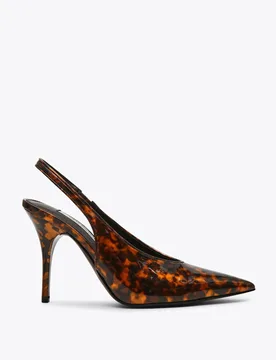 Patent Tortoise Stiletto Heel Slingbacks Brown female - Steve madden - FashionsVida