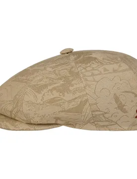 Nevano Cotton Flat Cap by Alfonso DEste - beige - Size: S (54-55 cm) - Alfonso D´Este - FashionsVida