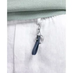 Llavero de hombre Magnum con motivo de acero de hombre y piel y negra
