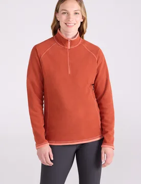Montana Womens Half-Zip Fleece - Orange - Orange - Size: 22 - Mountain Warehouse - FashionsVida